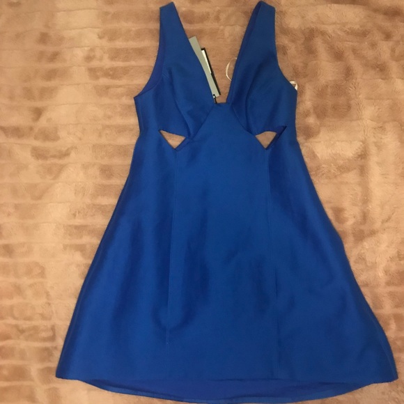 Halston Heritage Cobalt Blue Cutout Dress - Picture 3 of 5
